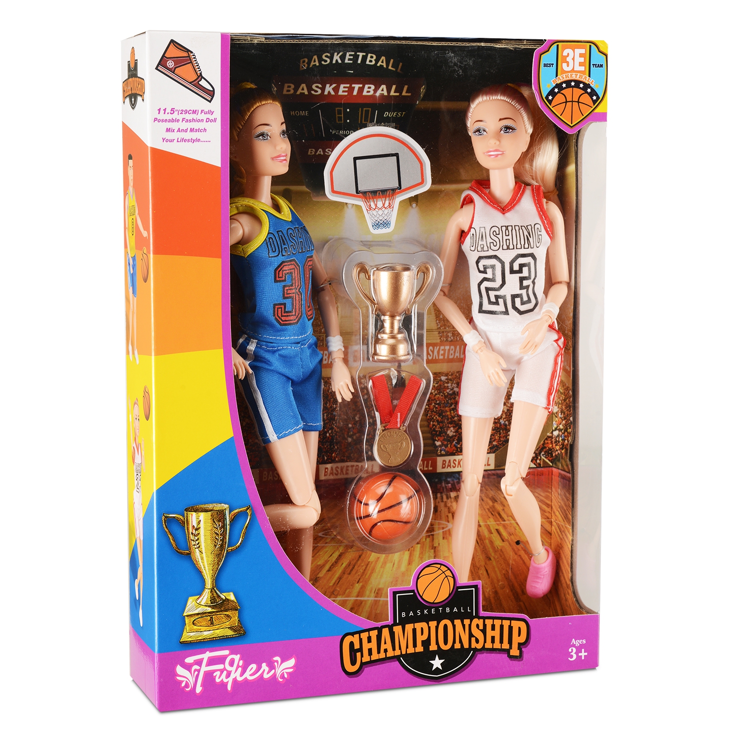 Набор кукол Чемпионки по баскетболу (2 шт., 28 см, аксесс.) (10702070/011018/0145969/1, КИТАЙ)