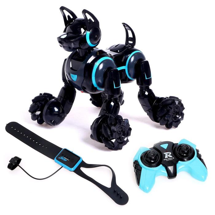 Робот-собака Кибер пёс, световые и звуковые эффекты, работает от аккумулятора, цвет чёрный 6833322