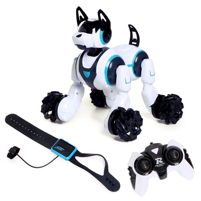 Робот-собака Кибер пёс, световые и звуковые эффекты, работает от аккумулятора, цвет белый   683332 (Вид 1)