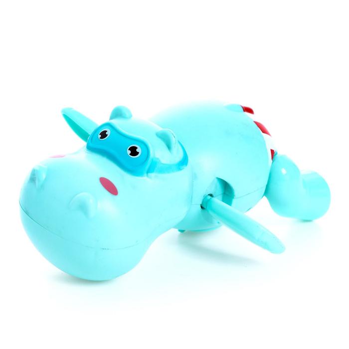 Игрушка заводная водоплавающая Бегемот, цвета МИКС 7313969 (Вид 1)