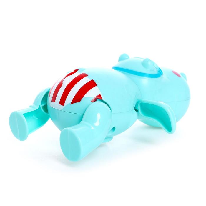 Игрушка заводная водоплавающая Бегемот, цвета МИКС 7313969 (Вид 3)