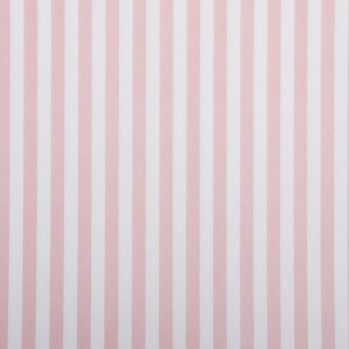 Бумага упаковочная, Полоски, крафт белый, розовая, 50 х 70 см 4878318 (Вид 2)