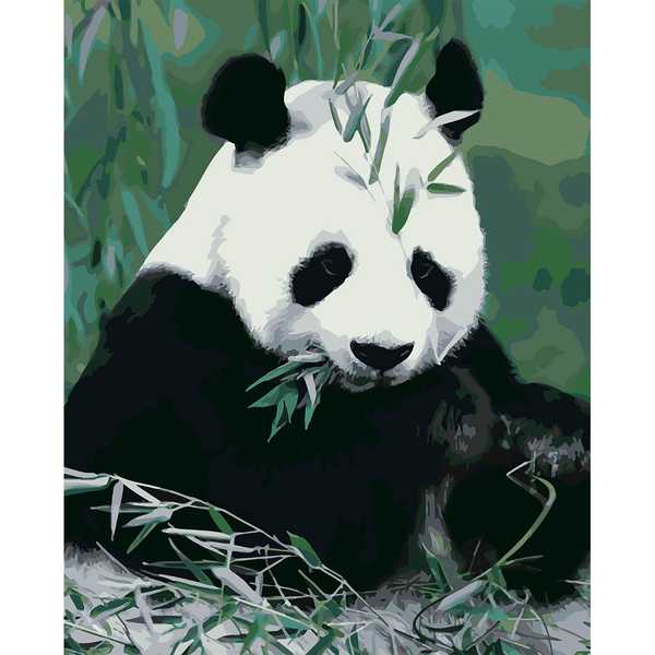 Набор ДТ Картина по номерам Панда в бамбуке 40*50 см HS0410 (Вид 1)